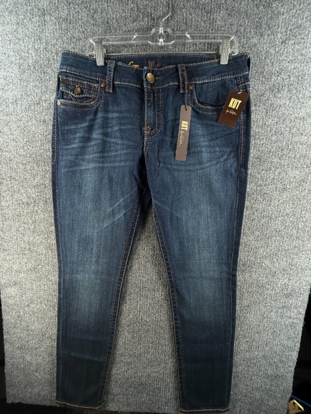 NWT Kut From The Kloth Jeans Dark Wash Kate Lowrise Skinny Tapered Size 12